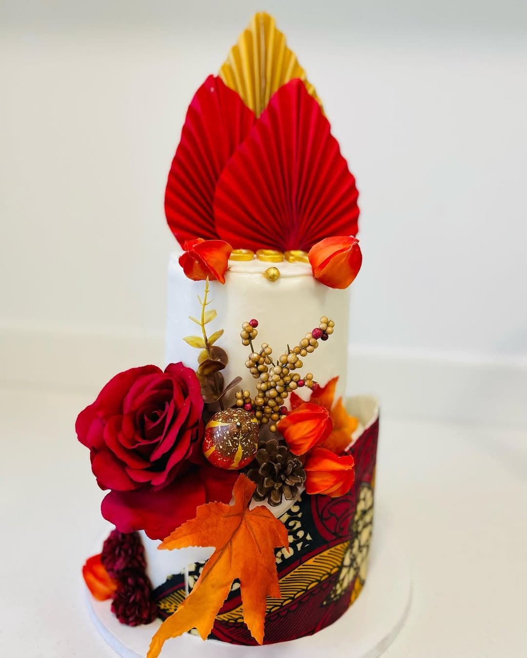 Fall Theme Wedding Cake